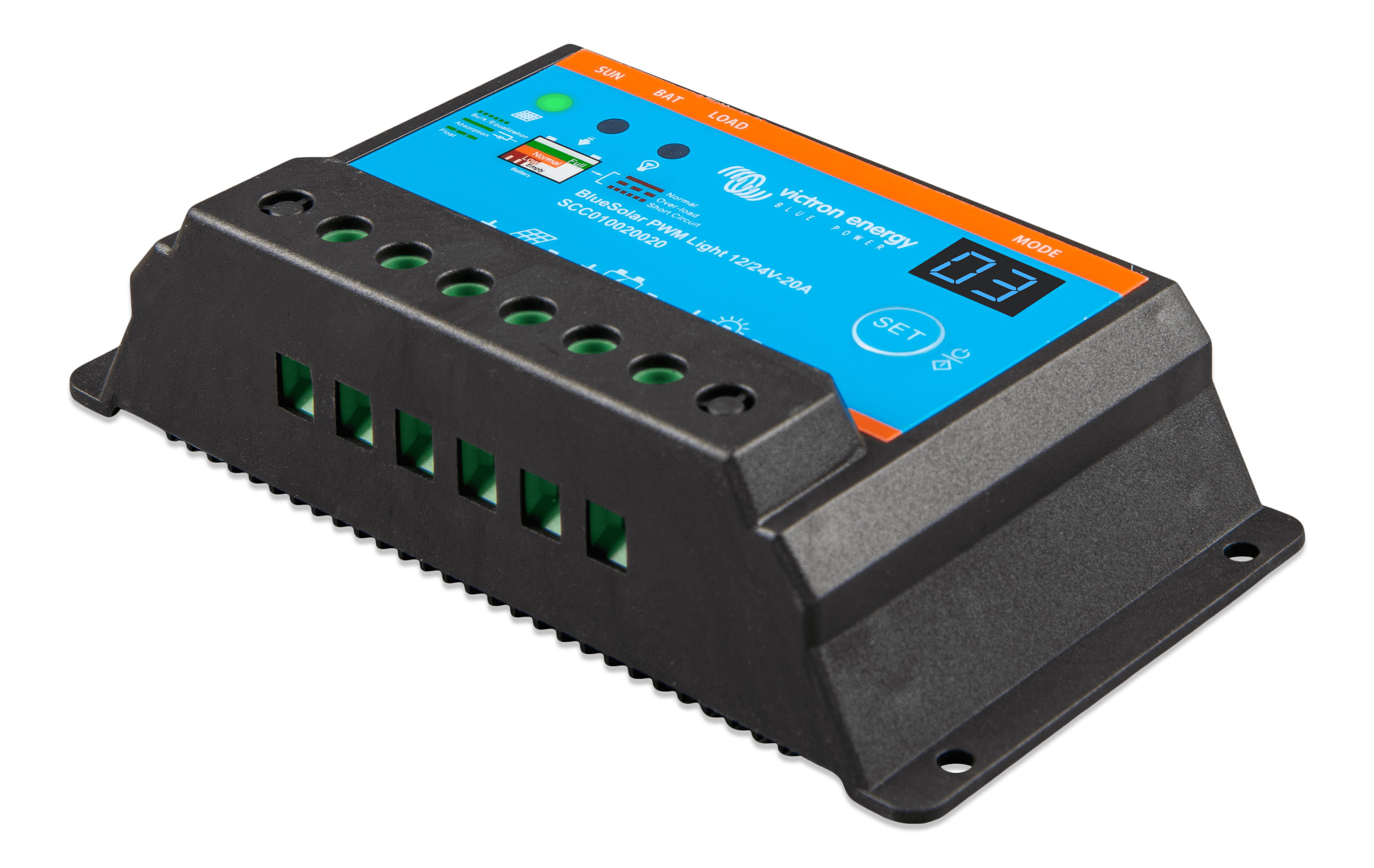 BlueSolar PWM-Light Charge Controller 12/24V-20A (left)  thumbnail