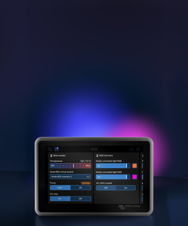 Venus OS  kytkinpaneeli